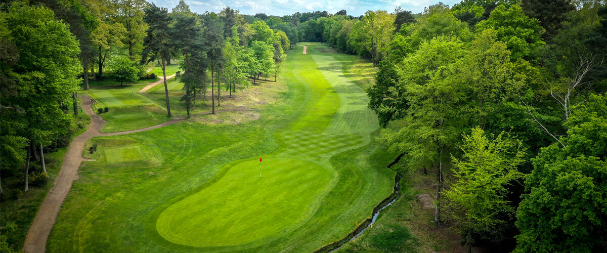 Tree-lined golf course at East Berkshire Golf Club, Crowthorne