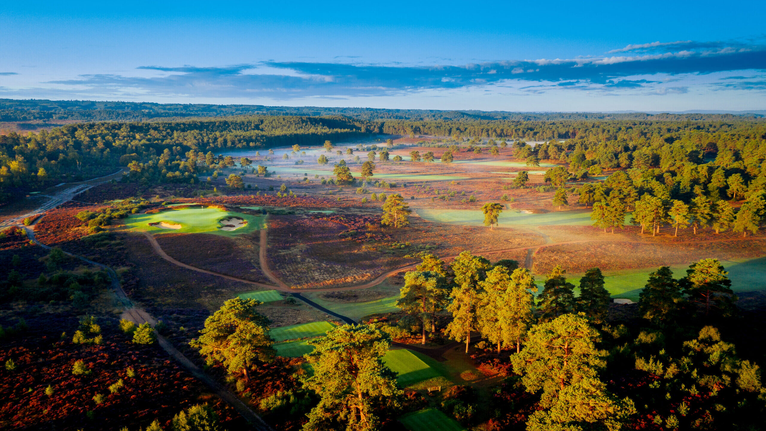 Heathland golf course at Hankley Common Golf Club, Tilford, Surrey