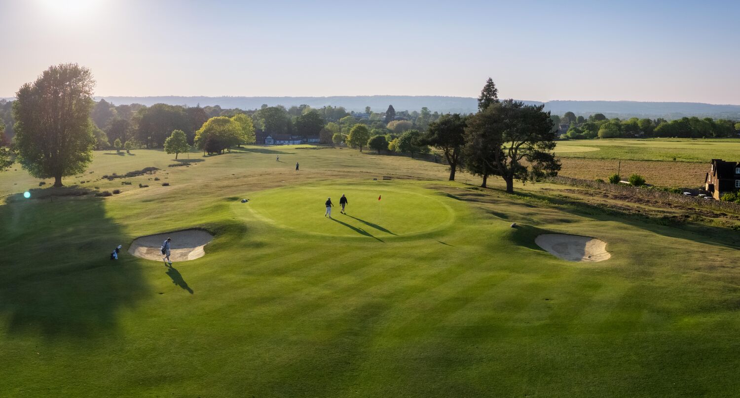 Parkland golf course in the deer park at Knole Park Golf Club, Sevenoaks