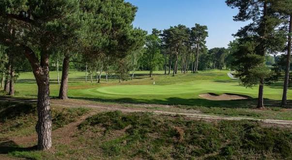Heathland golf course at North Hants Golf Club, Fleet, Hampshire