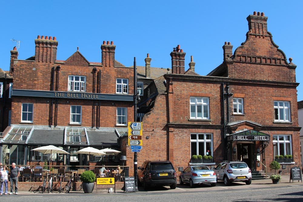 The Bell Hotel by the river in Sandwich, Kent