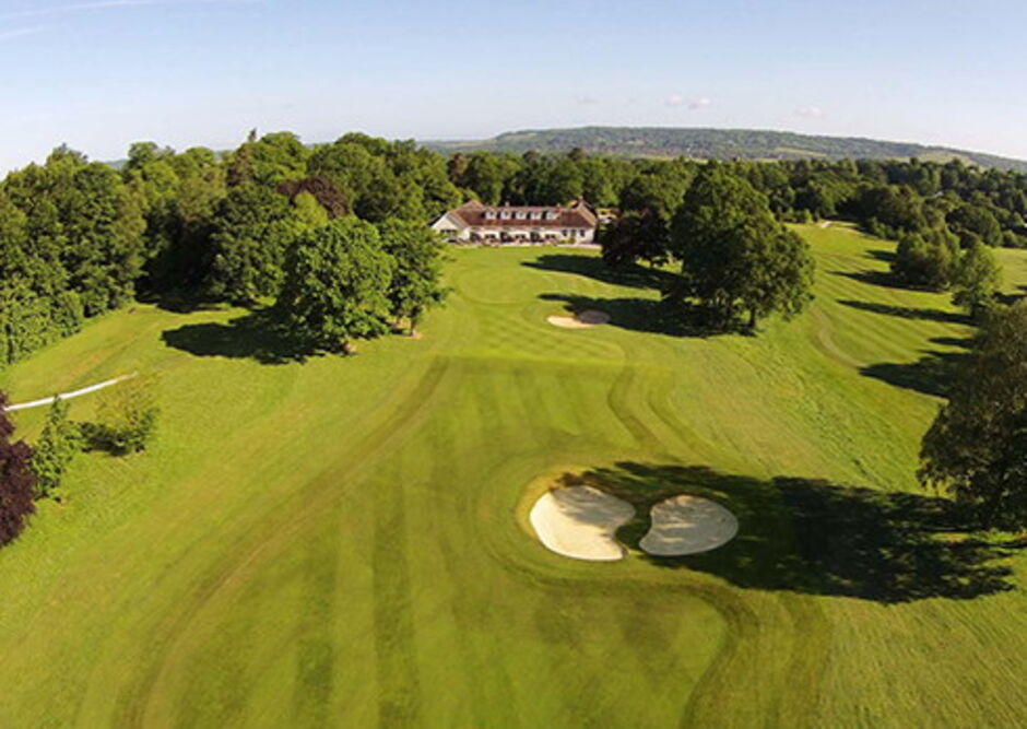 Tree-lined golf course at Wildernesse Golf Club, Sevenoaks, Kent